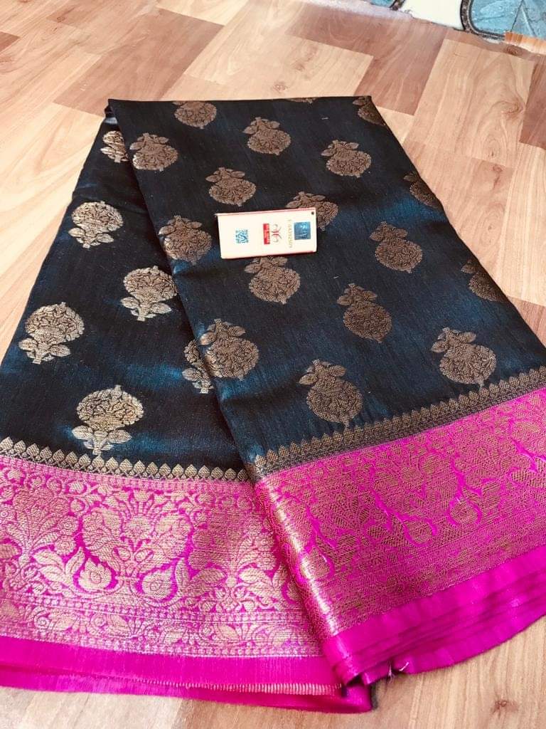 Pure Tussar Munga Banarasi Silk Saree TMS35