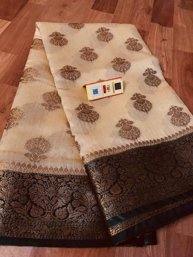 Pure Tussar Munga Banarasi Silk Saree TMS37
