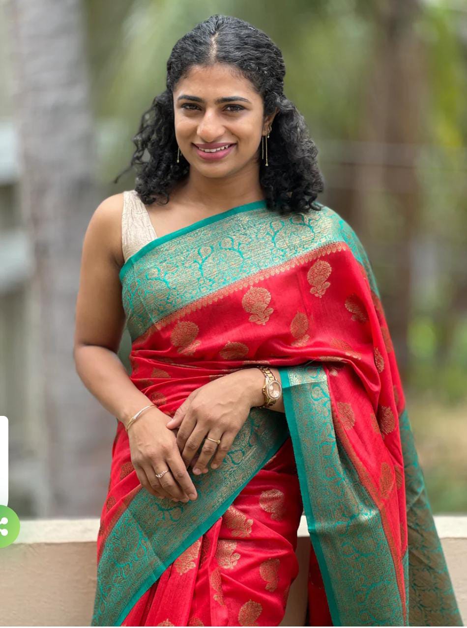 Pure Tussar Munga Banarasi Silk Saree TMS40