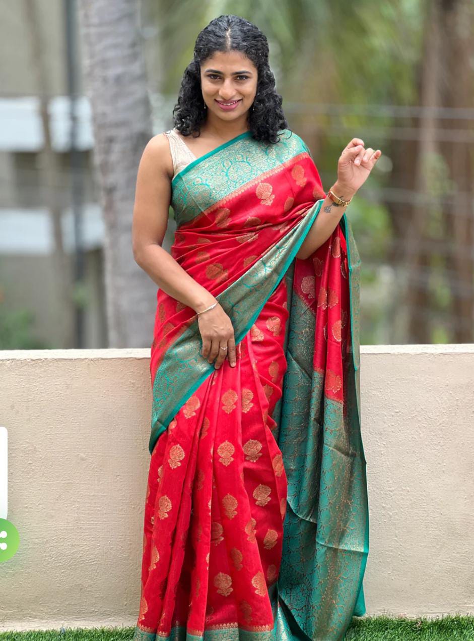 Pure Tussar Munga Banarasi Silk Saree TMS40