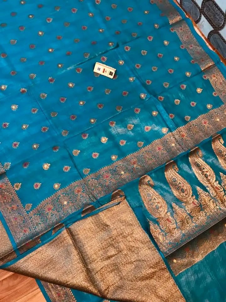 Semi Tussar Munga Banarasi Silk Saree STM11