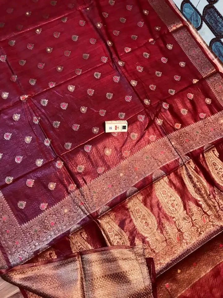 Semi Tussar Munga Banarasi Silk Saree STM13