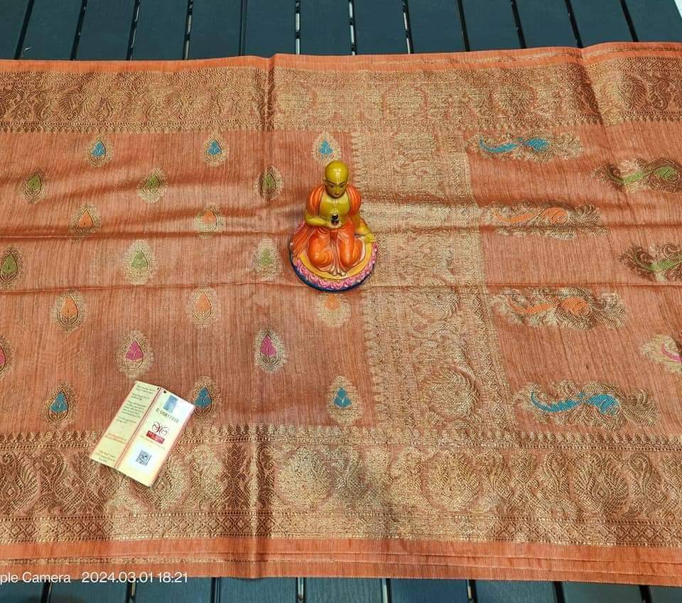 Semi Tussar Munga Banarasi Silk Saree STM25