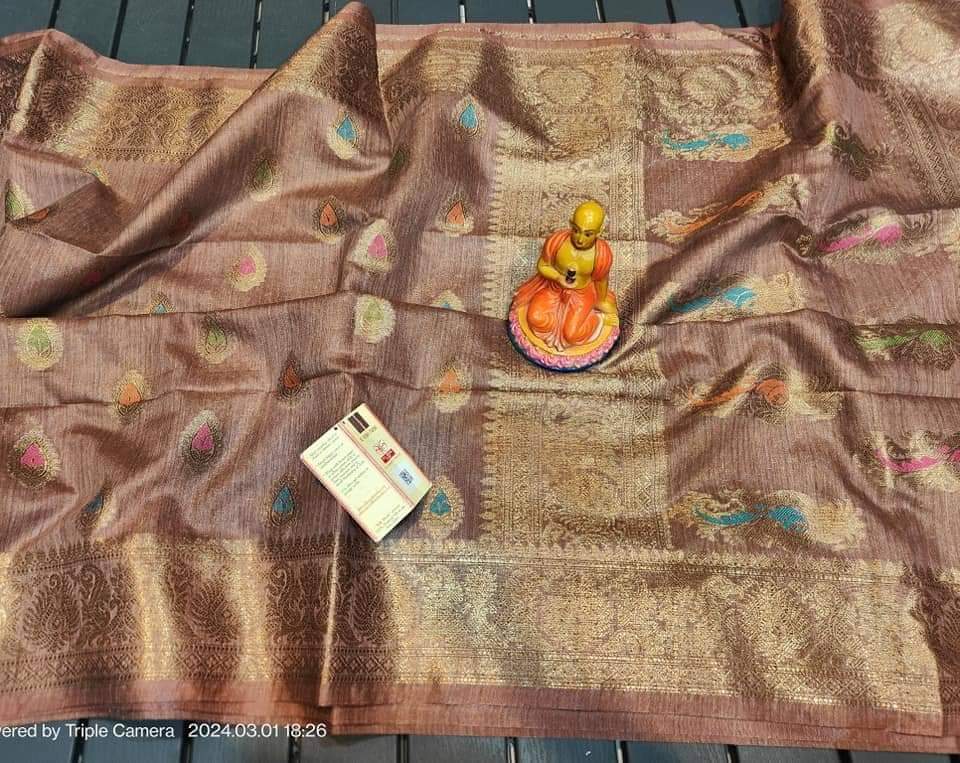 Semi Tussar Munga Banarasi Silk Saree STM26