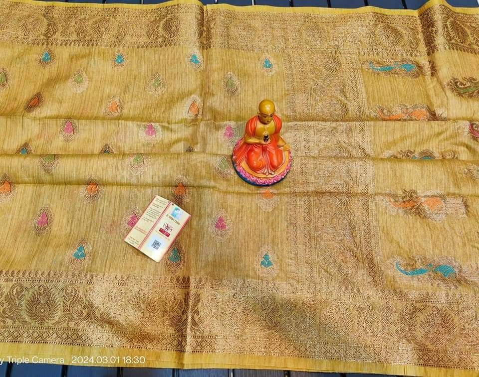 Semi Tussar Munga Banarasi Silk Saree STM29