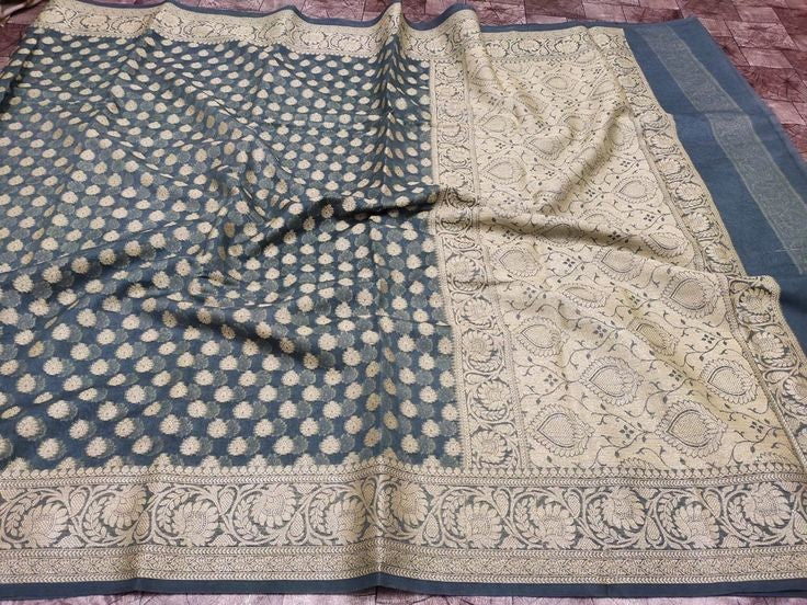 Party Wear Semi Georgette Banarasi Silk Saree PWS15