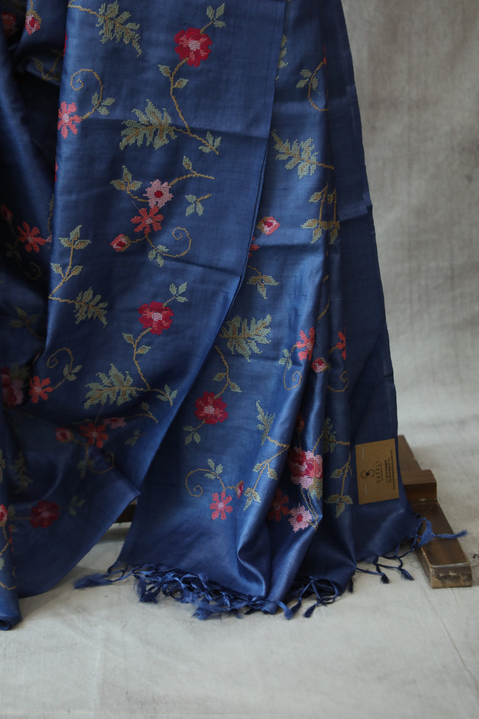 Bhagalpuri Pure Tussar Silk Saree With Beautiful Embroidery Work Saree BSE10