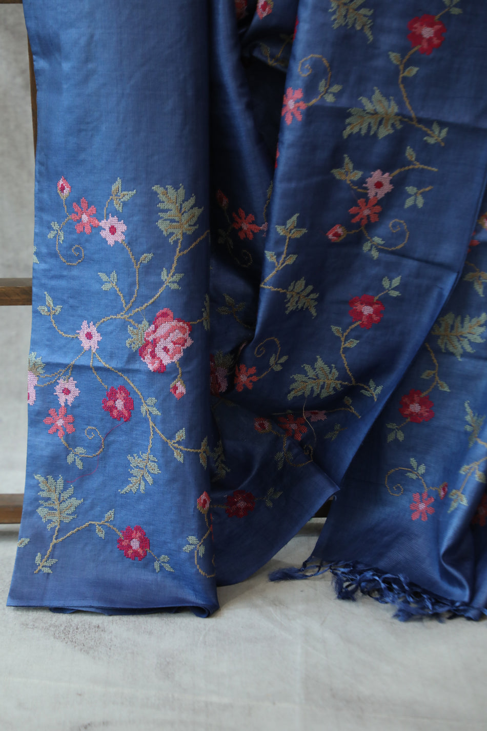 Bhagalpuri Pure Tussar Silk Saree With Beautiful Embroidery Work Saree BSE10