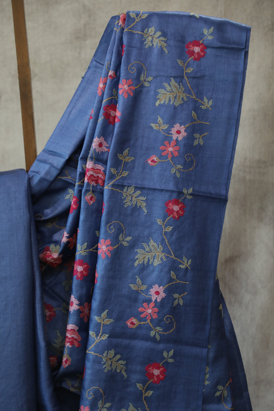 Bhagalpuri Pure Tussar Silk Saree With Beautiful Embroidery Work Saree BSE10