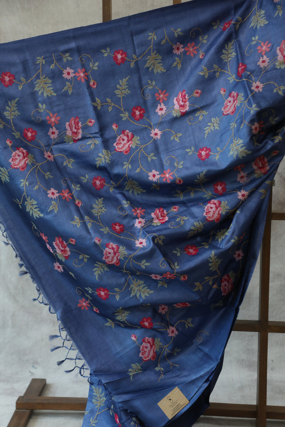 Bhagalpuri Pure Tussar Silk Saree With Beautiful Embroidery Work Saree BSE10