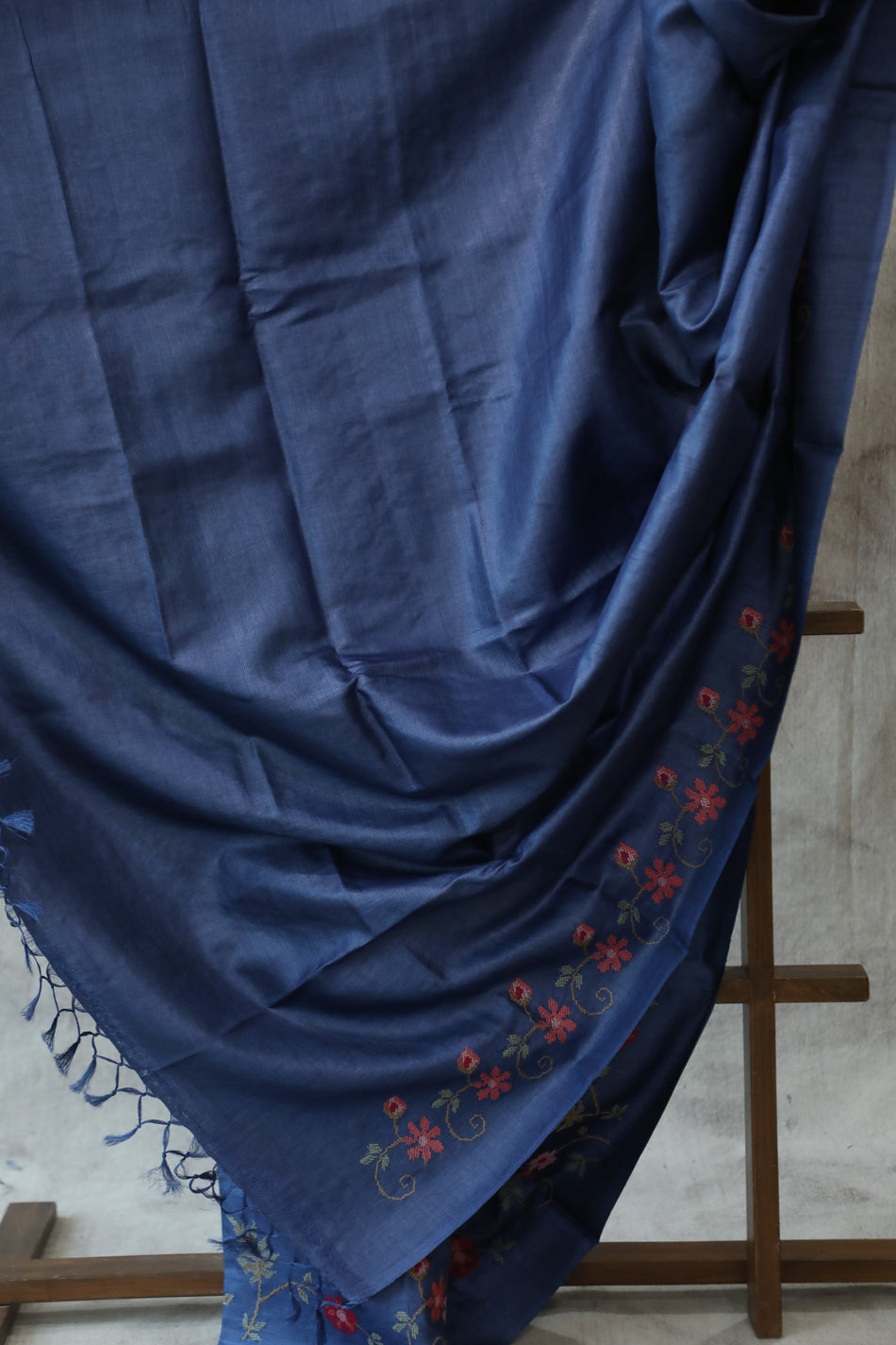 Bhagalpuri Pure Tussar Silk Saree With Beautiful Embroidery Work Saree BSE10