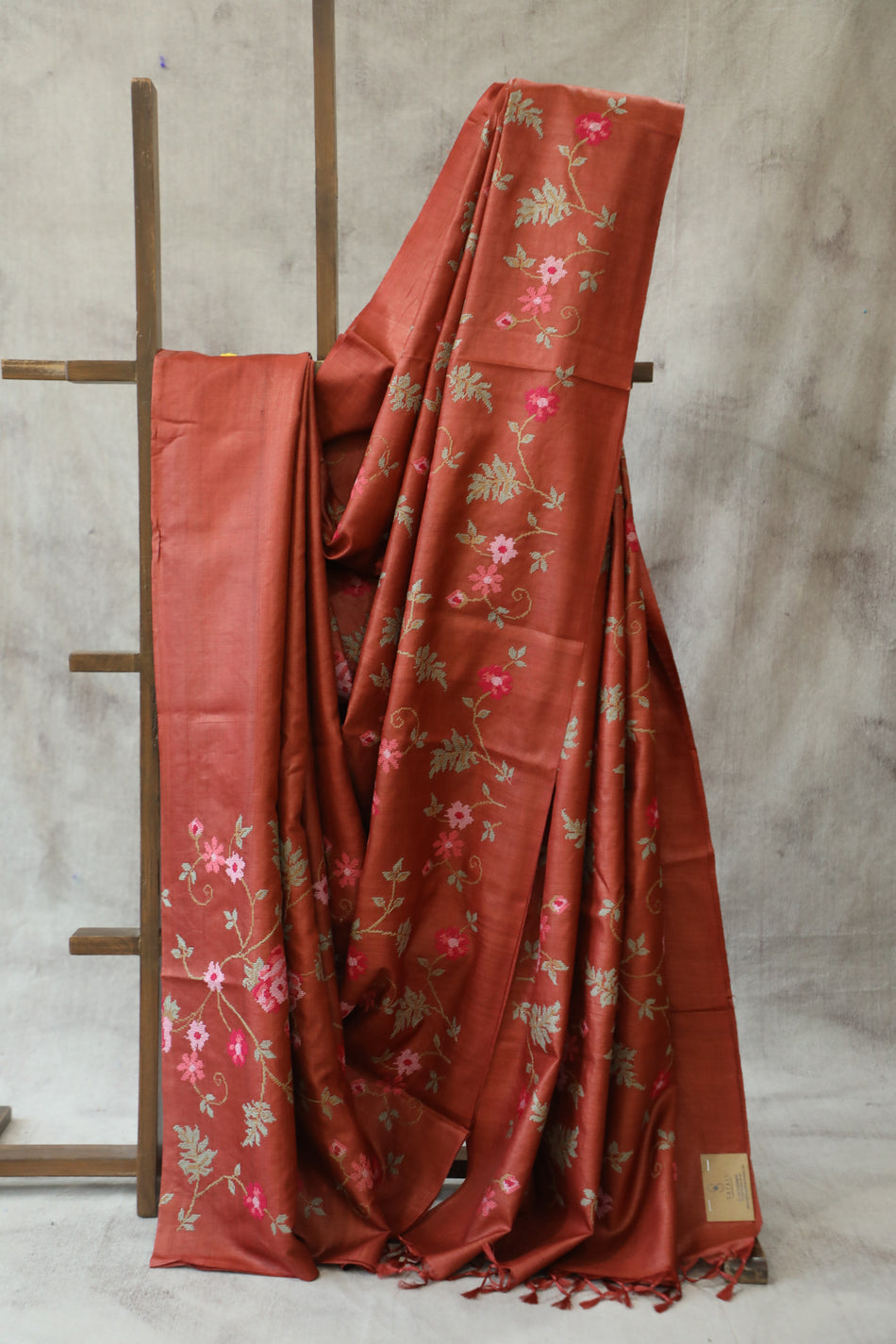 Bhagalpuri Pure Tussar Silk Saree With Beautiful Embroidery Work Saree BSE11