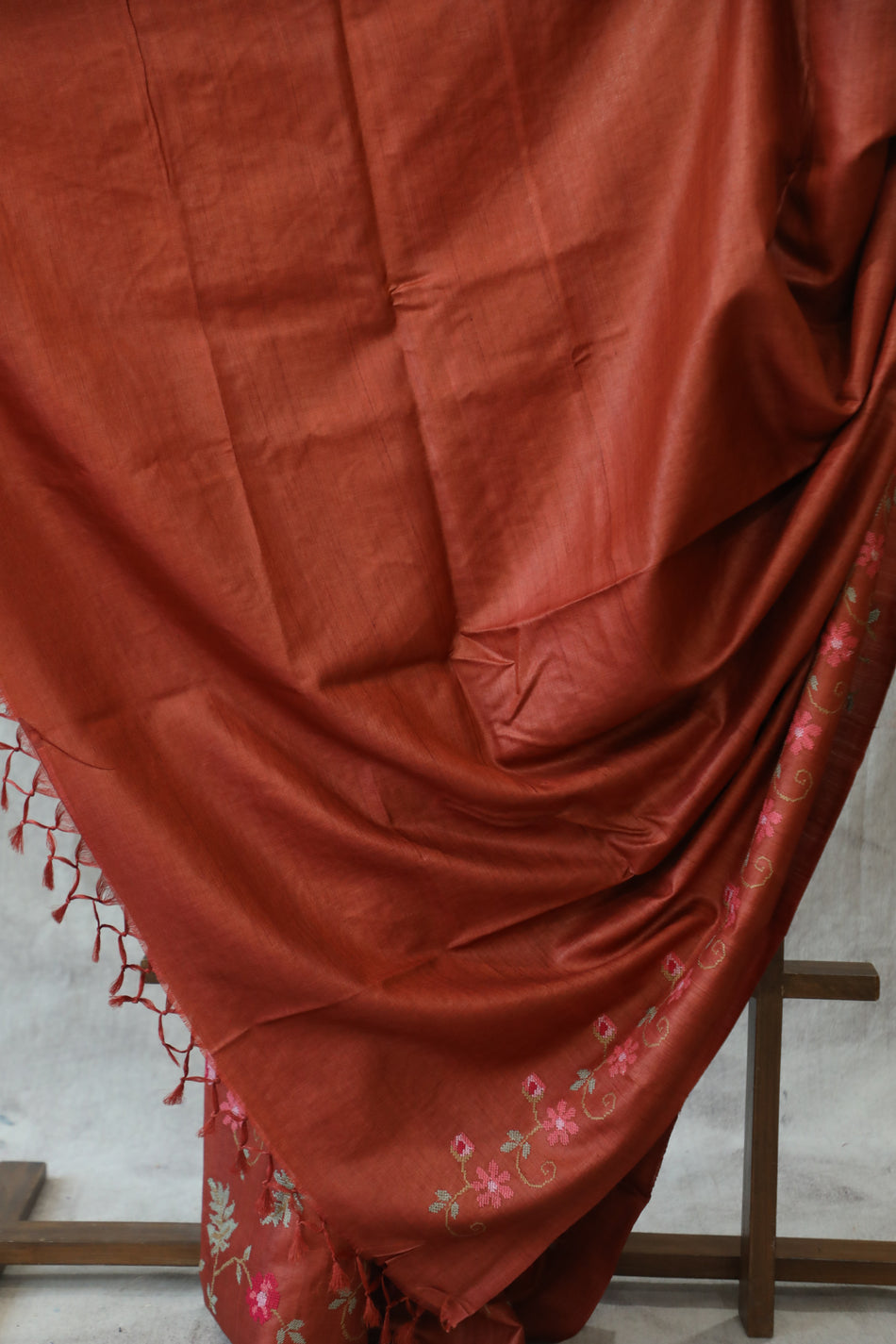 Bhagalpuri Pure Tussar Silk Saree With Beautiful Embroidery Work Saree BSE11