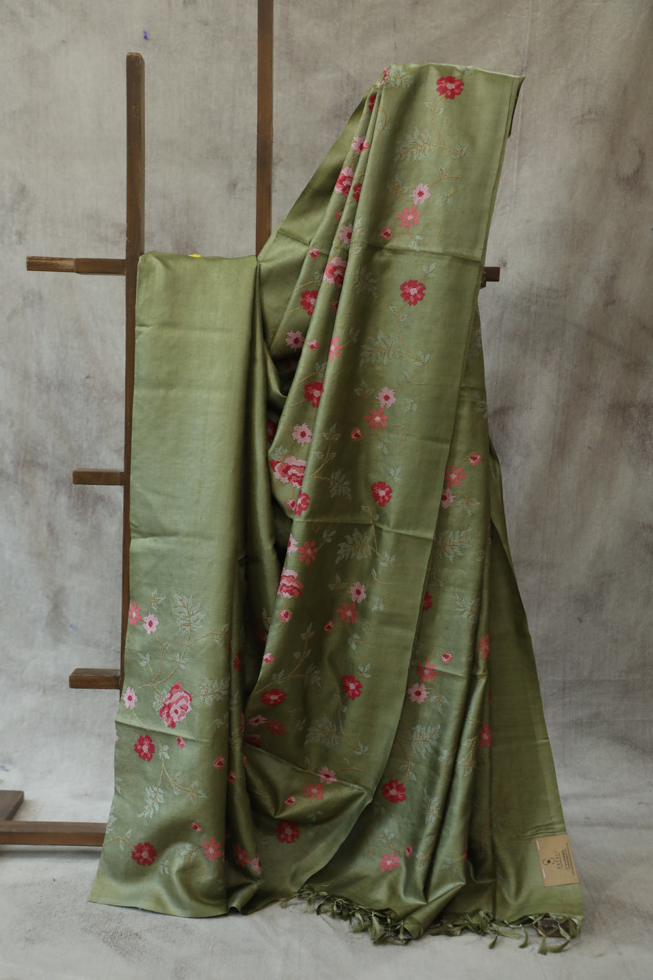 Bhagalpuri Pure Tussar Silk Saree With Beautiful Embroidery Work Saree BSE12