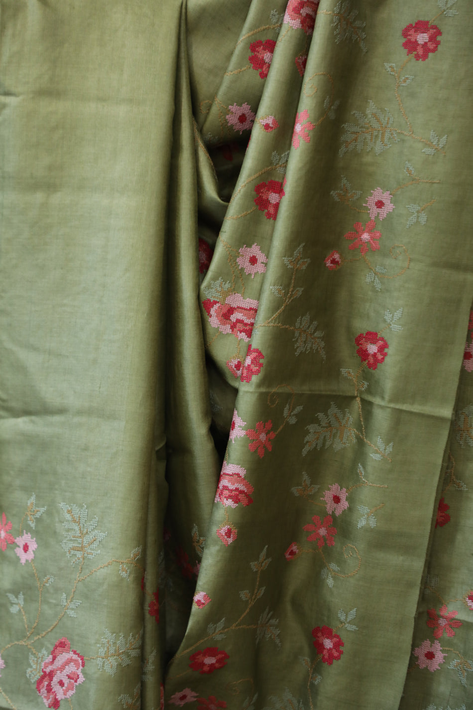 Bhagalpuri Pure Tussar Silk Saree With Beautiful Embroidery Work Saree BSE12
