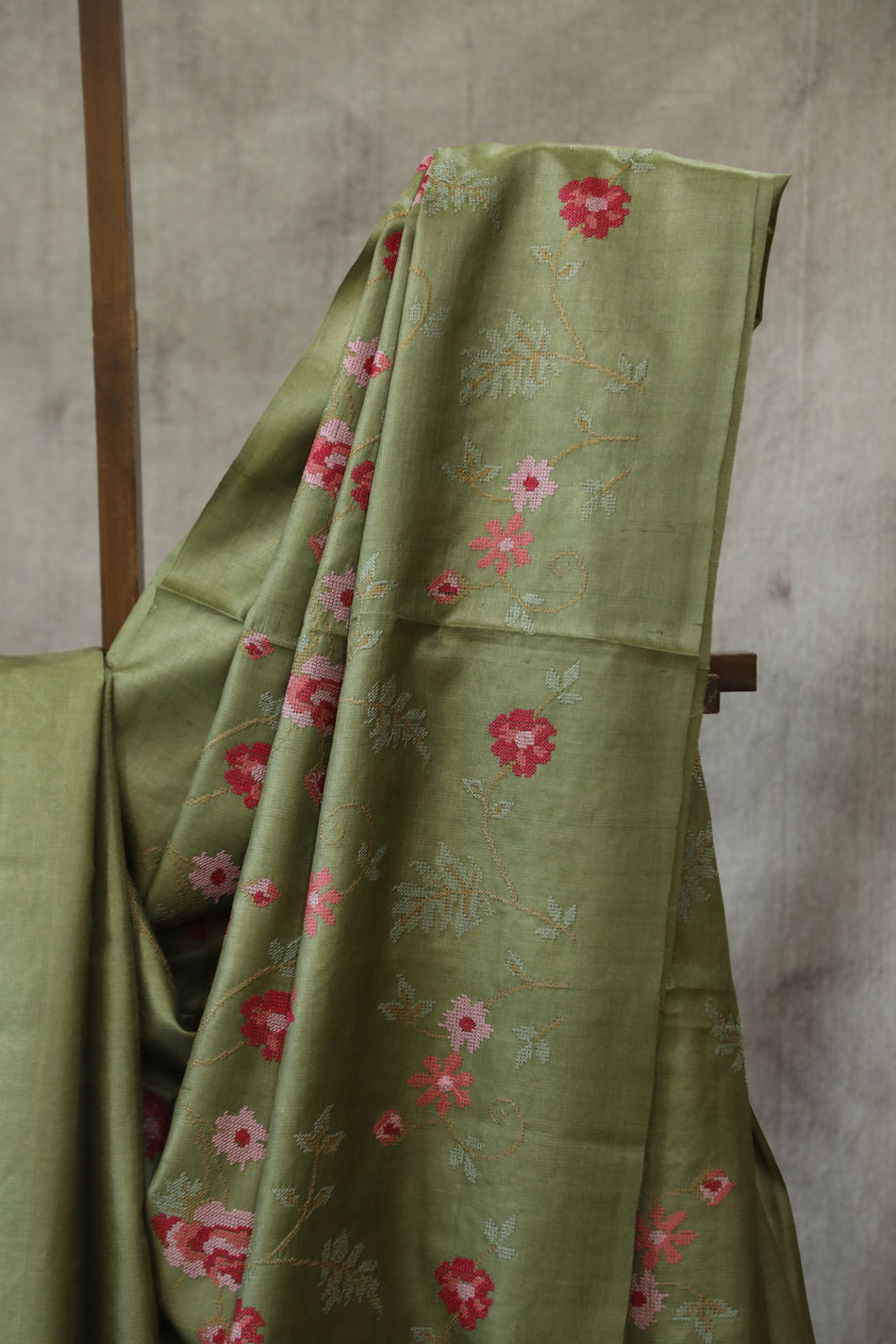 Bhagalpuri Pure Tussar Silk Saree With Beautiful Embroidery Work Saree BSE12