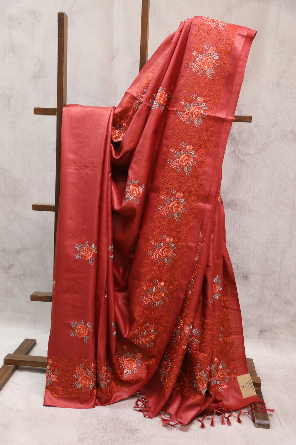 Bhagalpuri Pure Tussar Silk Saree With Beautiful Embroidery Work Saree BSE27
