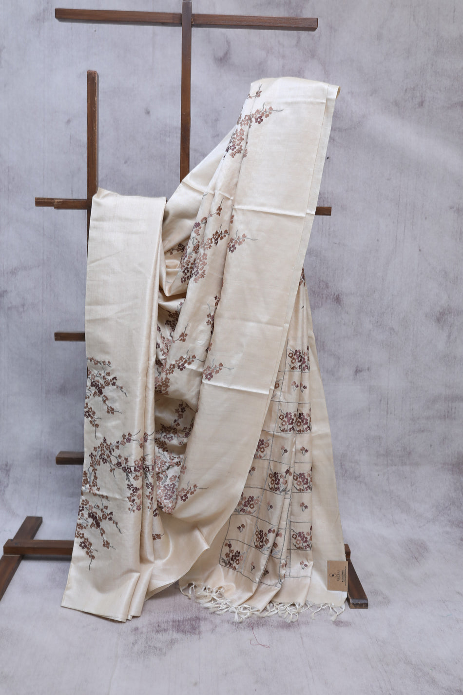 Bhagalpuri Pure Tussar Silk Saree With Beautiful Embroidery Work Saree BSE02