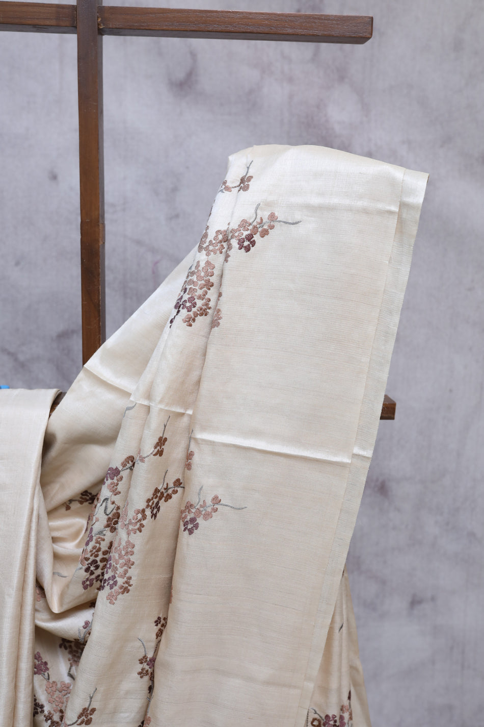 Bhagalpuri Pure Tussar Silk Saree With Beautiful Embroidery Work Saree BSE02