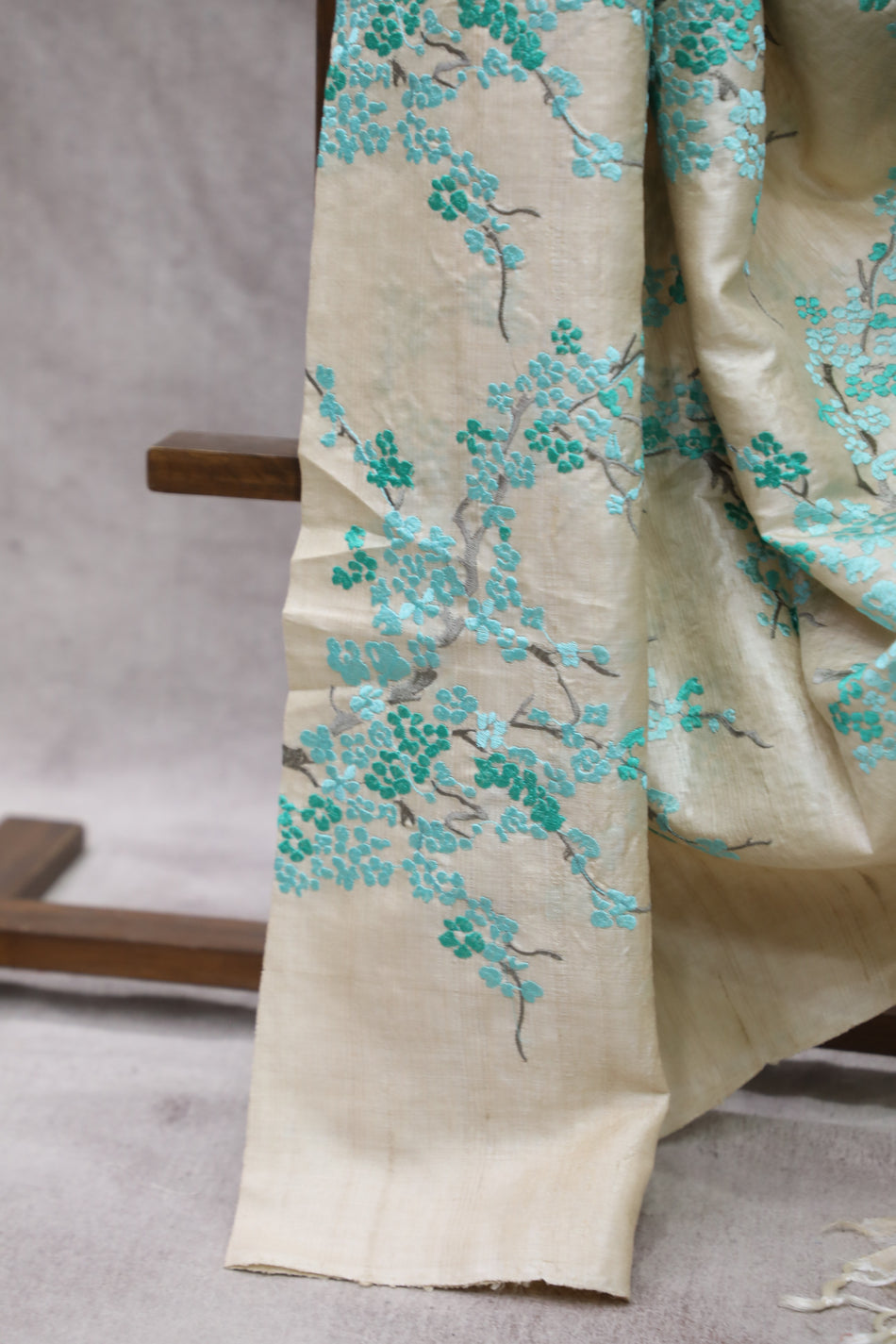 Bhagalpuri Pure Tussar Silk Saree With Beautiful Embroidery Work Saree BSE03
