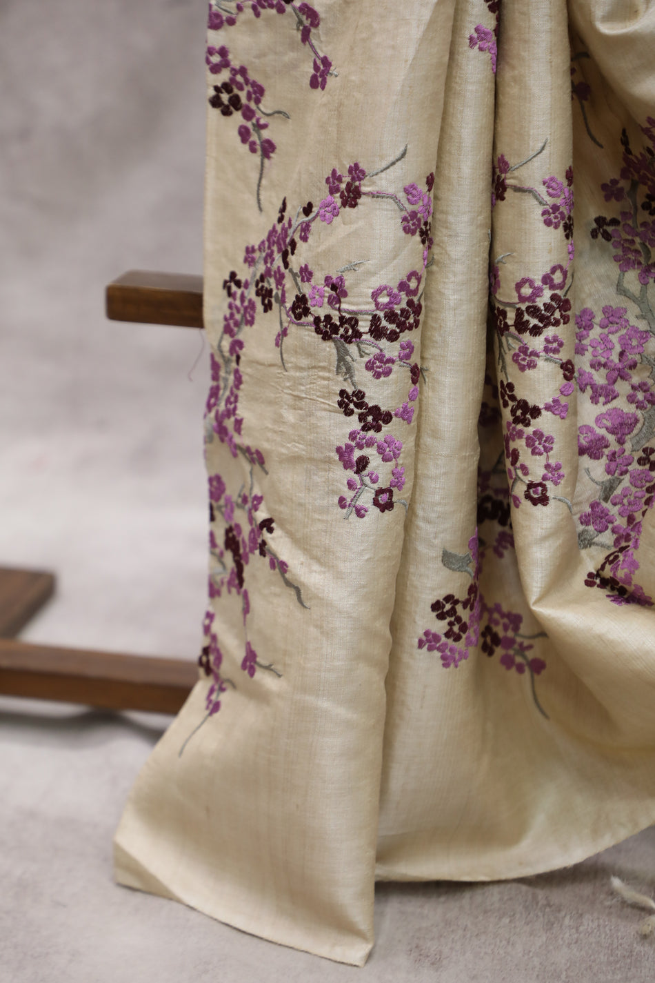 Bhagalpuri Pure Tussar Silk Saree With Beautiful Embroidery Work Saree BSE04