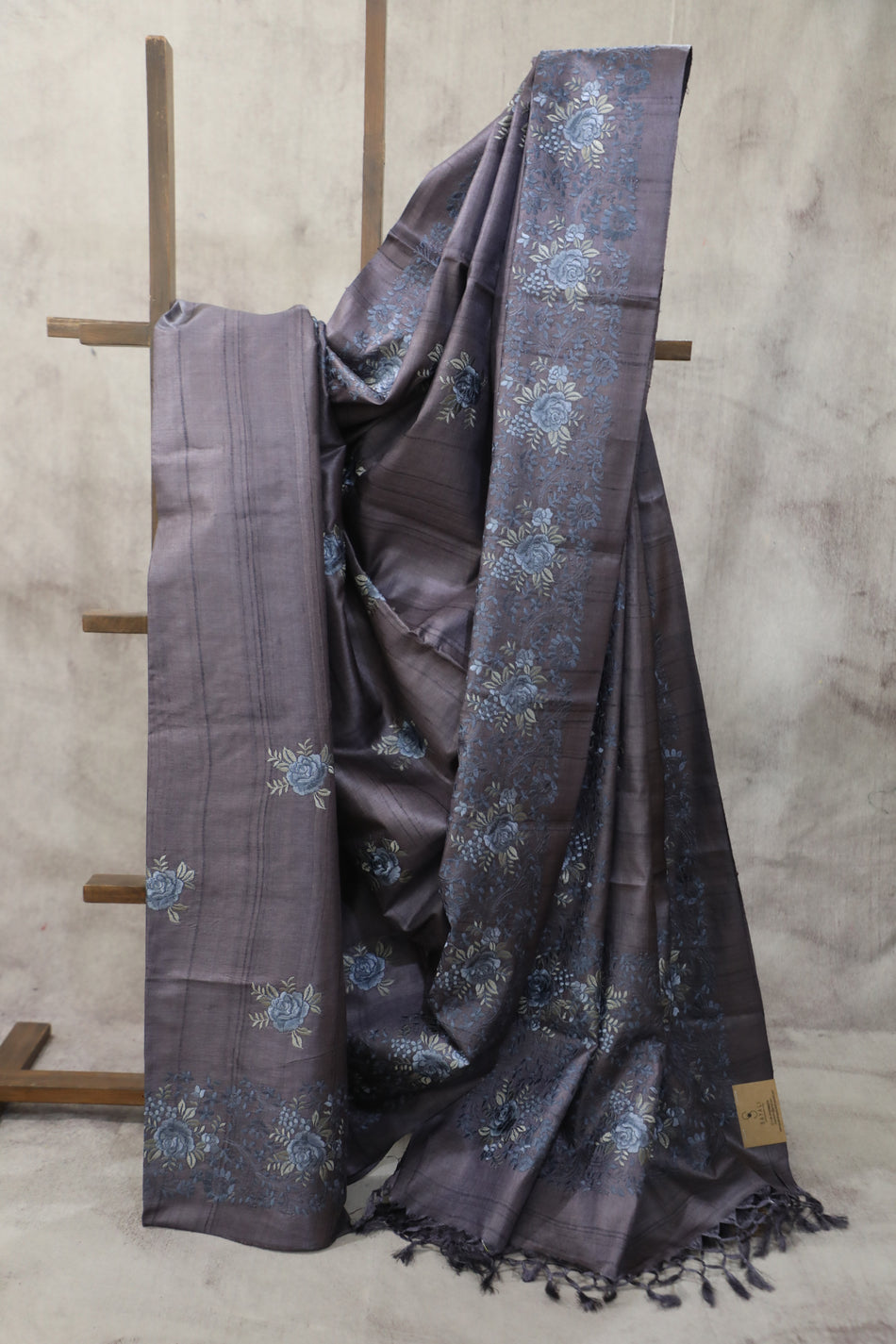 Bhagalpuri Pure Tussar Silk Saree With Beautiful Embroidery Work Saree BSE28