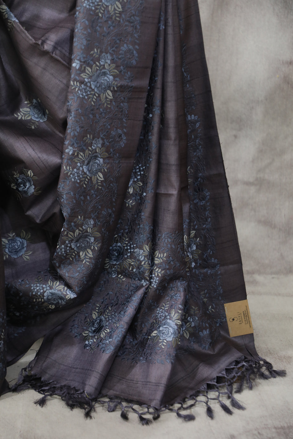 Bhagalpuri Pure Tussar Silk Saree With Beautiful Embroidery Work Saree BSE28