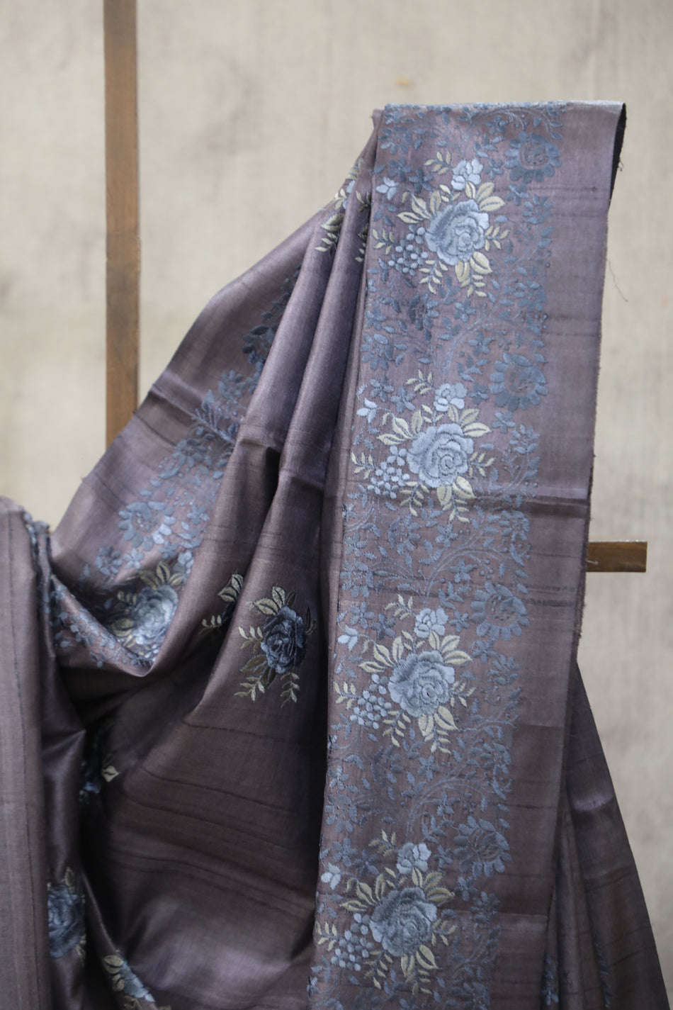 Bhagalpuri Pure Tussar Silk Saree With Beautiful Embroidery Work Saree BSE28