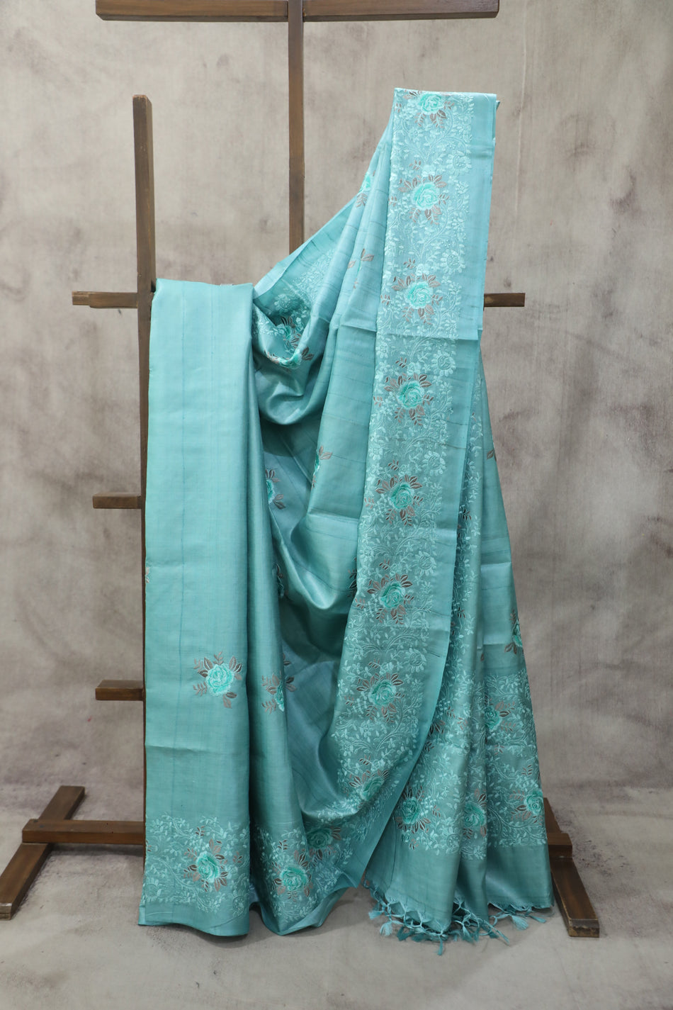 Bhagalpuri Pure Tussar Silk Saree With Beautiful Embroidery Work Saree BSE29