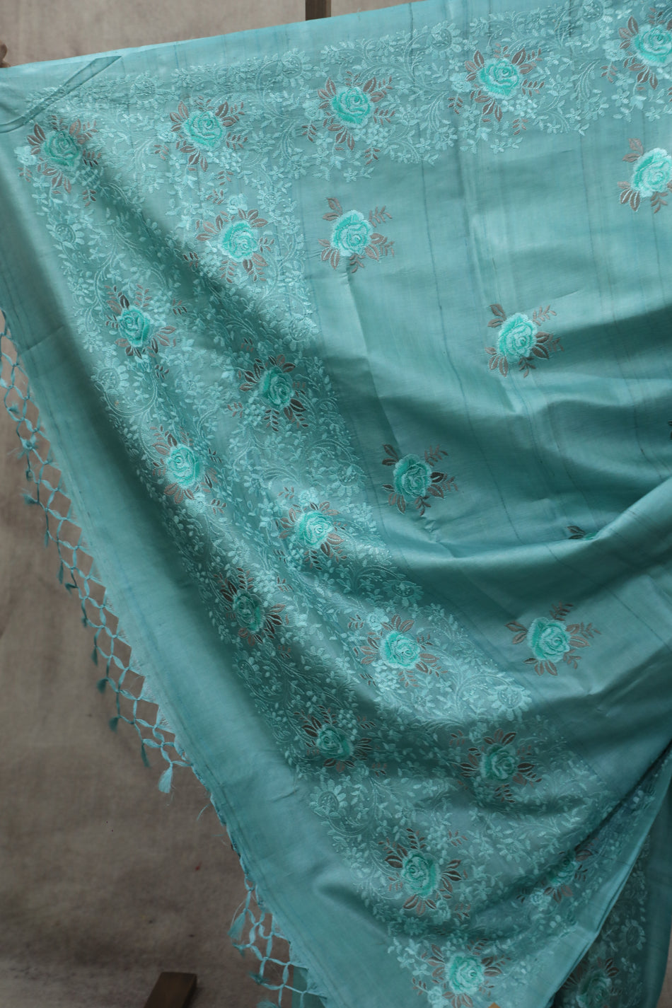 Bhagalpuri Pure Tussar Silk Saree With Beautiful Embroidery Work Saree BSE29