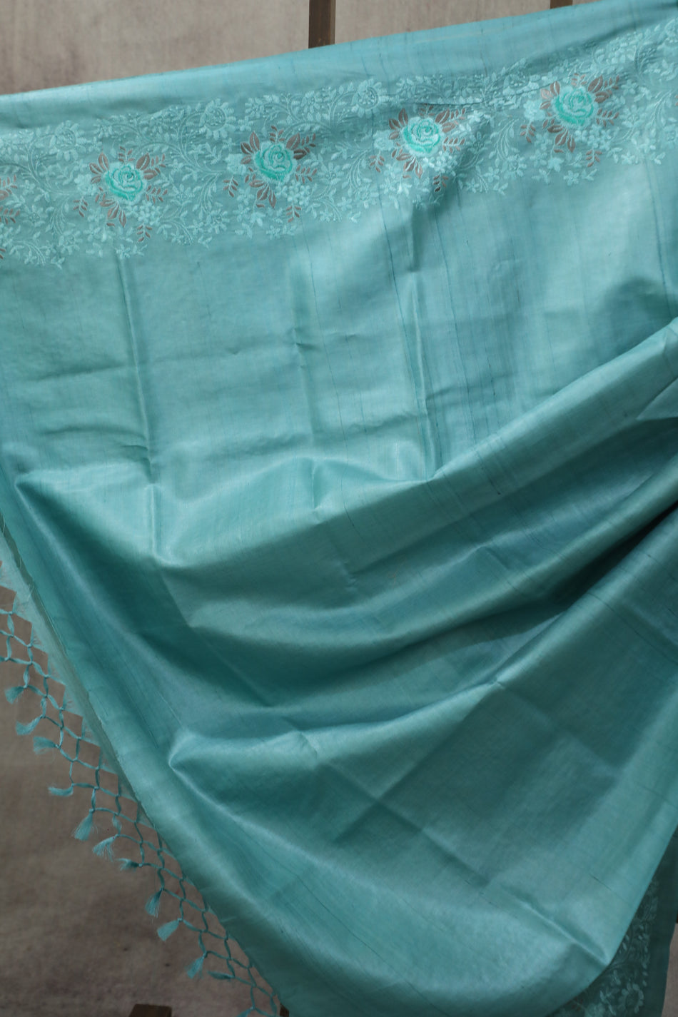 Bhagalpuri Pure Tussar Silk Saree With Beautiful Embroidery Work Saree BSE29