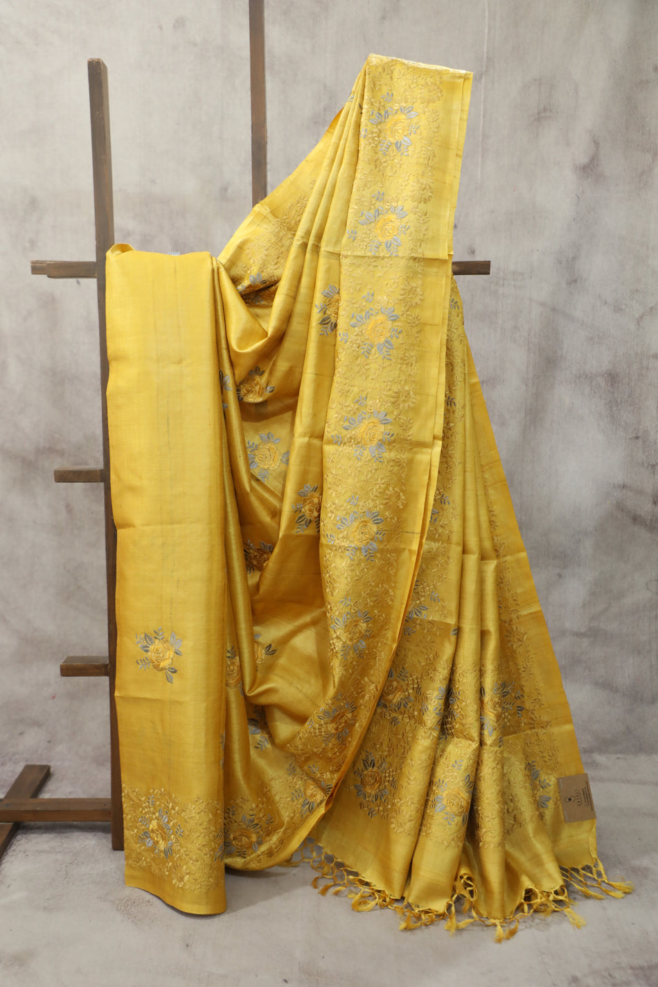 Bhagalpuri Pure Tussar Silk Saree With Beautiful Embroidery Work Saree BSE30