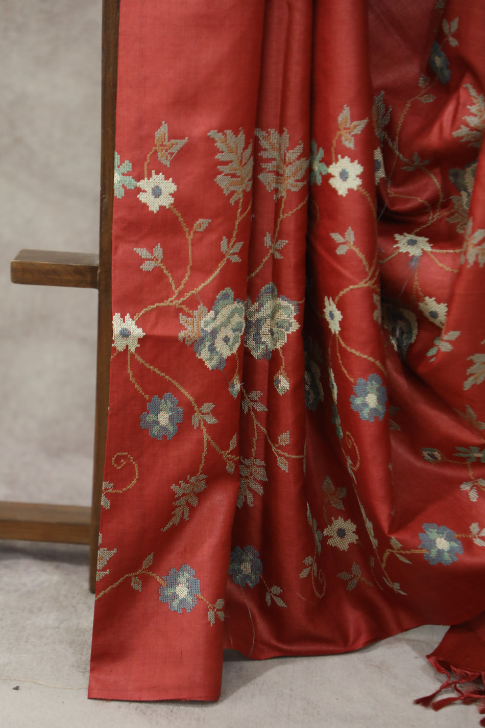 Bhagalpuri Pure Tussar Silk Saree With Beautiful Embroidery Work Saree BSE17