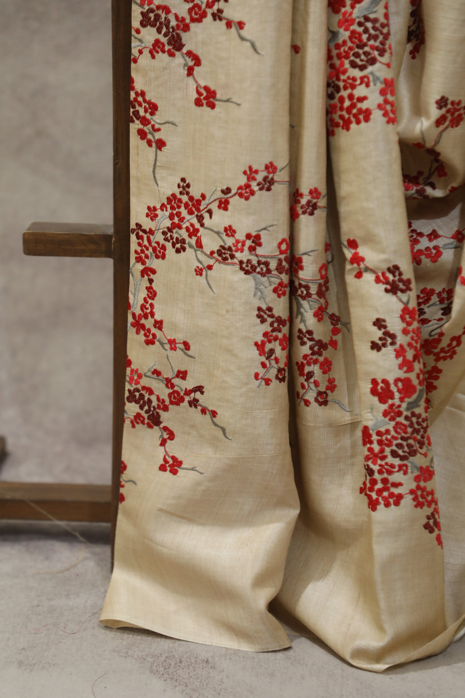 Bhagalpuri Pure Tussar Silk Saree With Beautiful Embroidery Work Saree BSE05