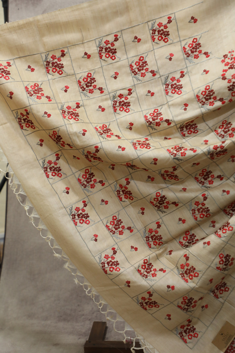 Bhagalpuri Pure Tussar Silk Saree With Beautiful Embroidery Work Saree BSE05