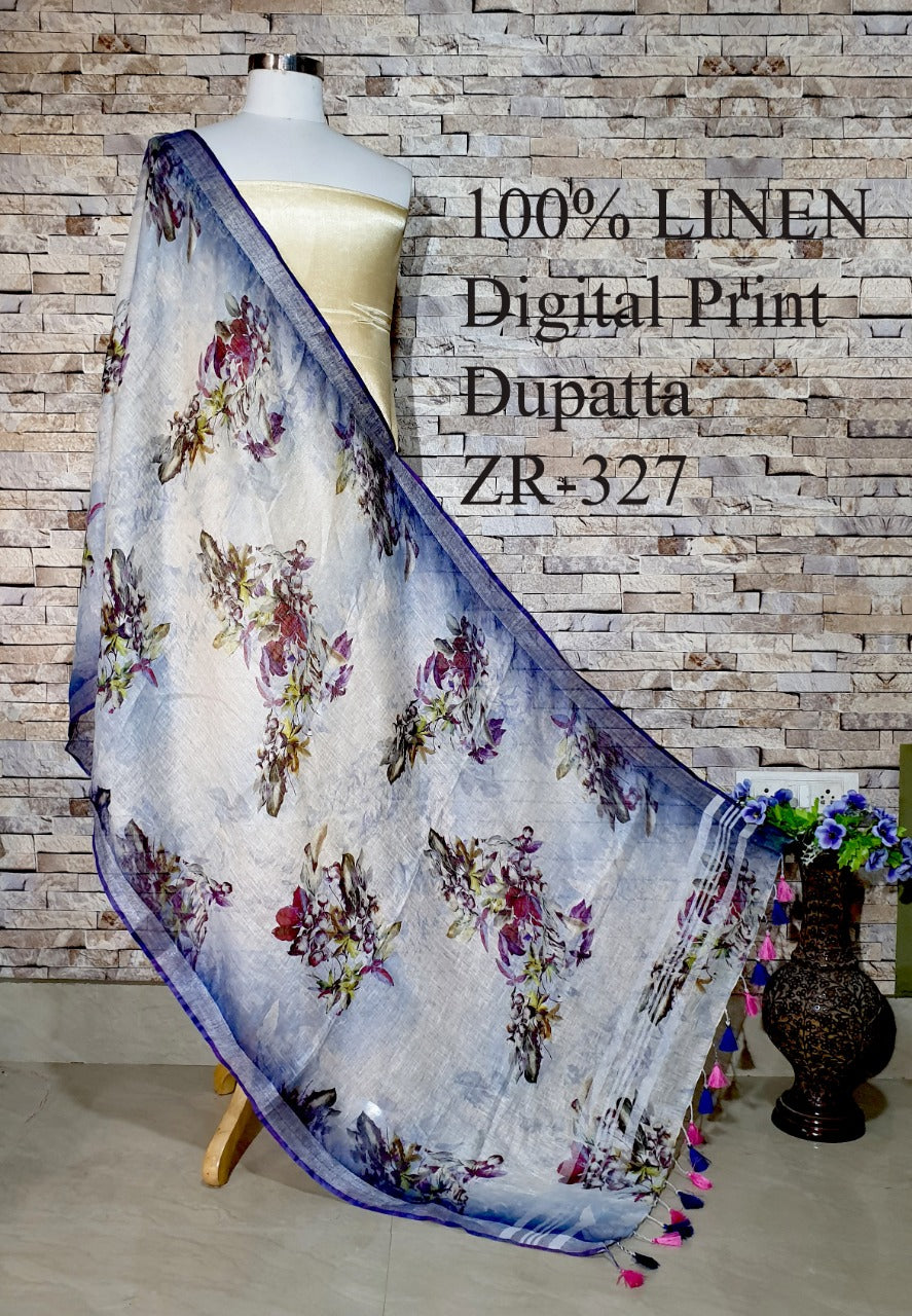 Digital Printed Linen Dupatta PLD05