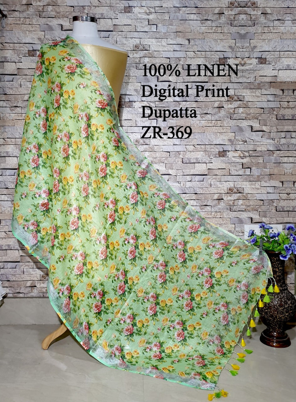 Digital Printed Linen Dupatta PLD13