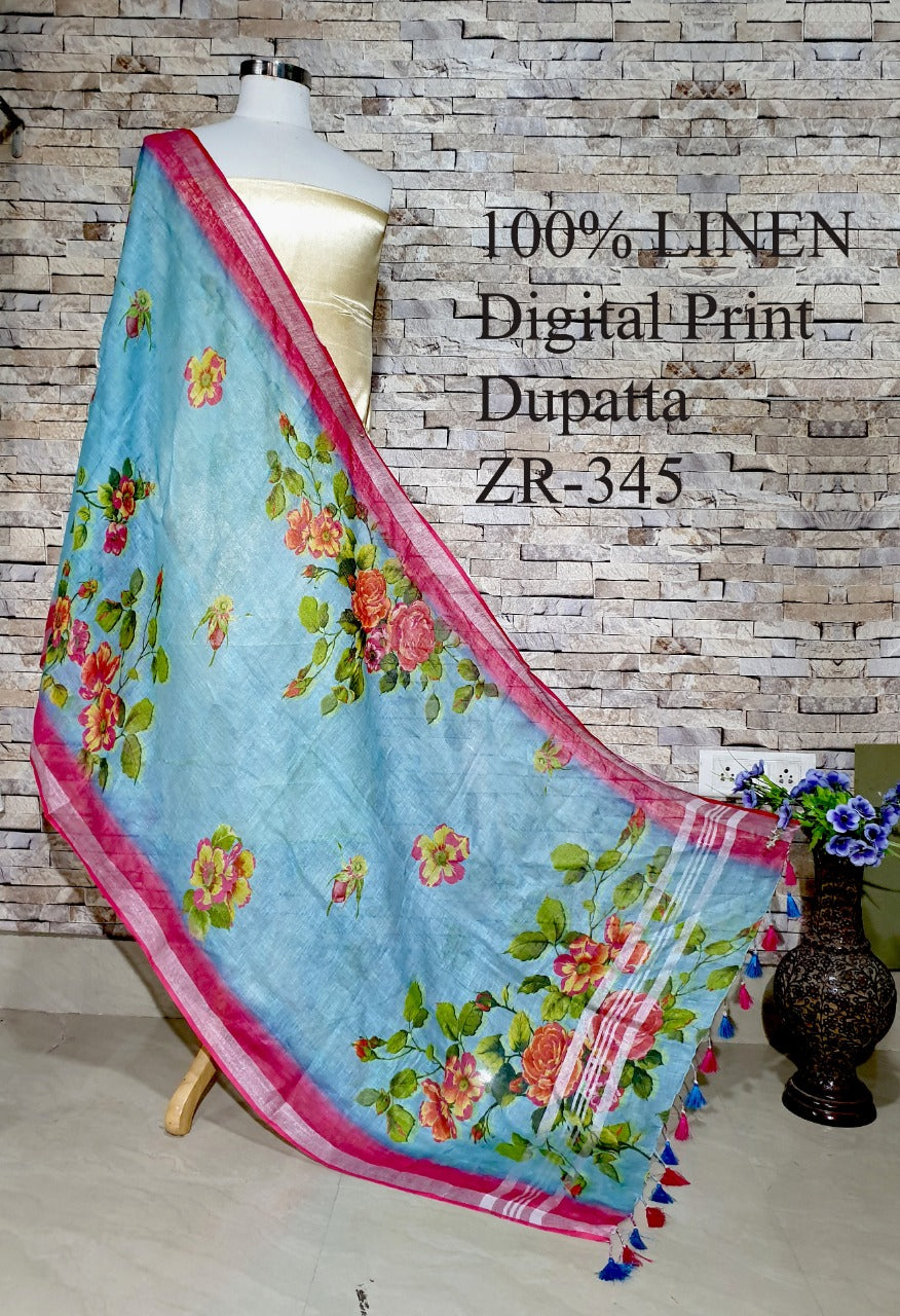 Digital Printed Linen Dupatta PLD14