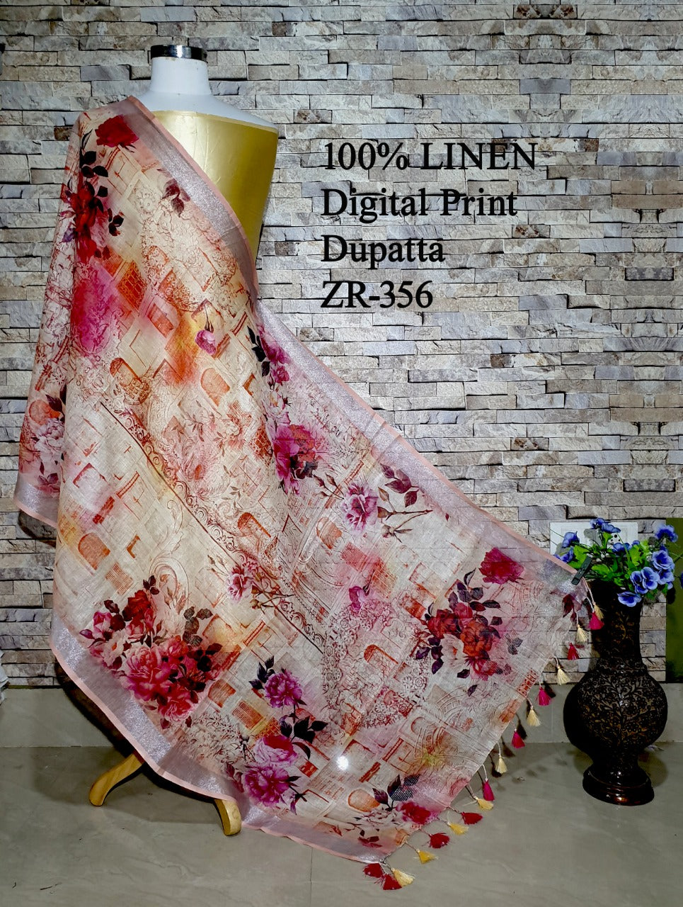 Digital Printed Linen Dupatta PLD15