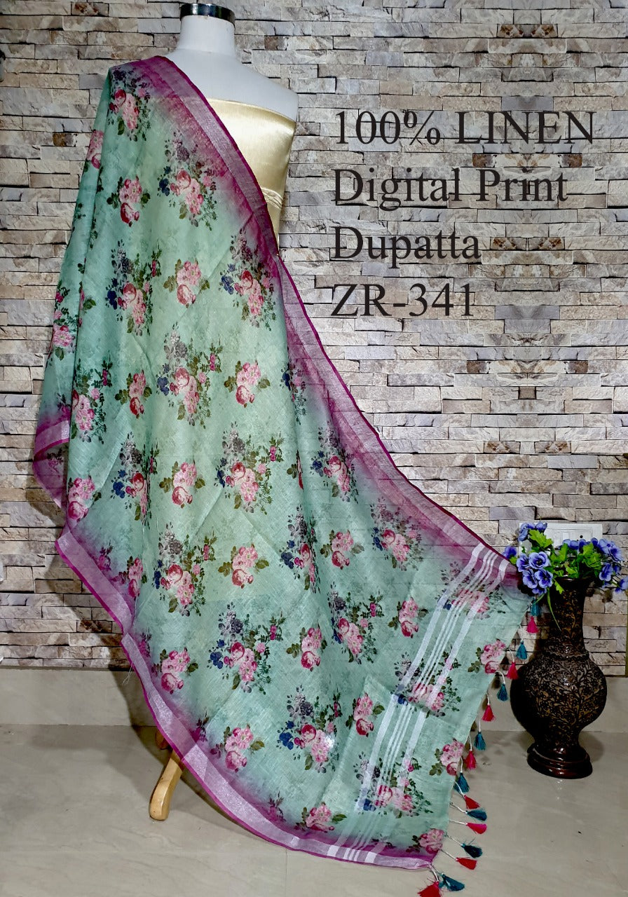 Digital Printed Linen Dupatta PLD17