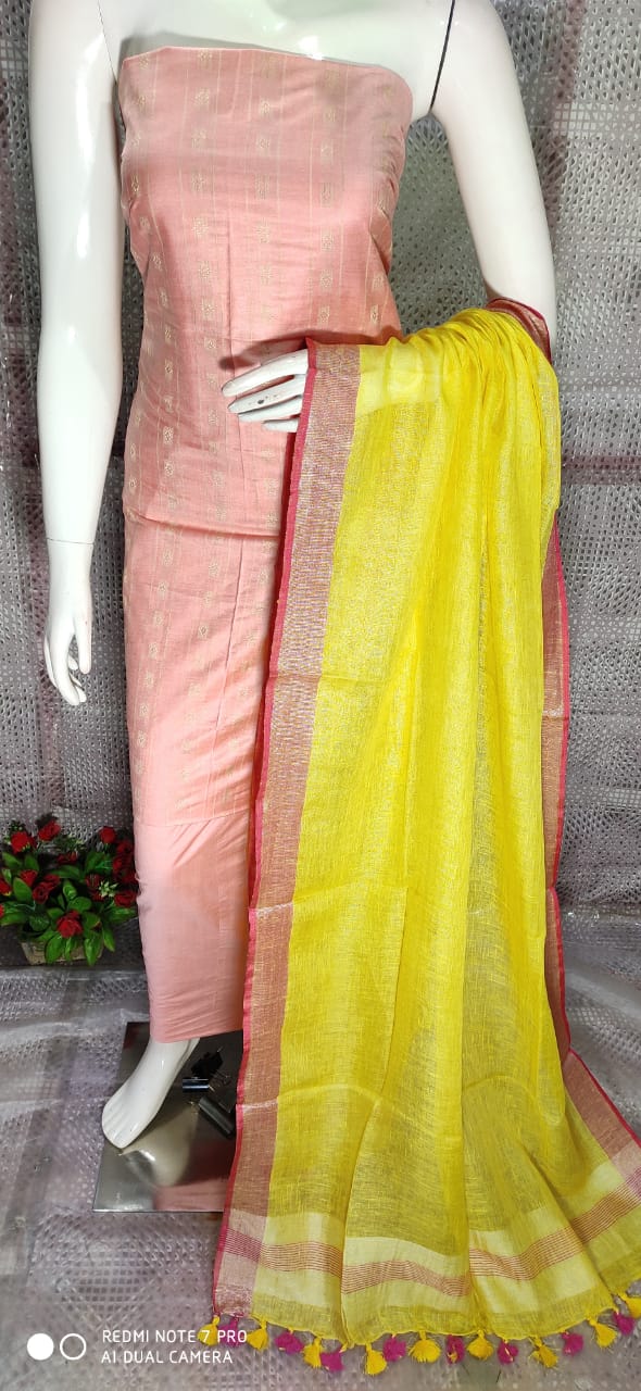Katan Silk Staple Unstitched Dress Material SUD19
