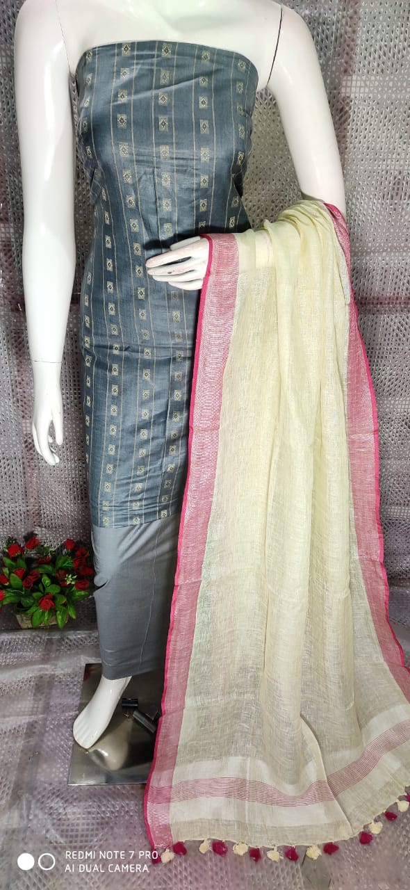 Katan Silk Staple Unstitched Dress Material SUD21