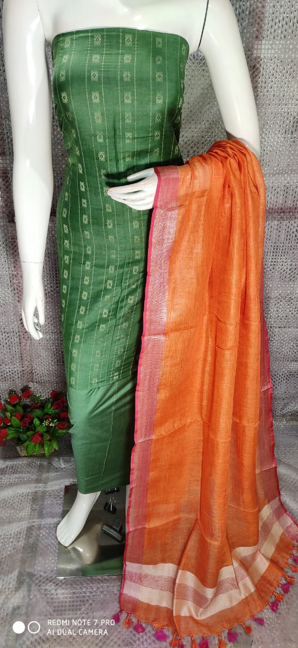 Katan Silk Staple Unstitched Dress Material SUD25