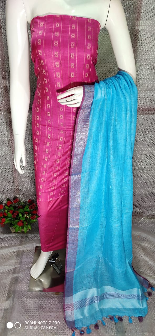 Katan Silk Staple Unstitched Dress Material SUD26