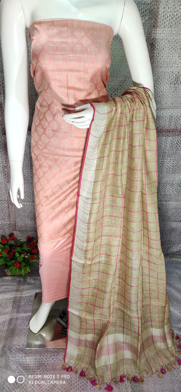 Katan Silk Staple Unstitched Dress Material SUD27