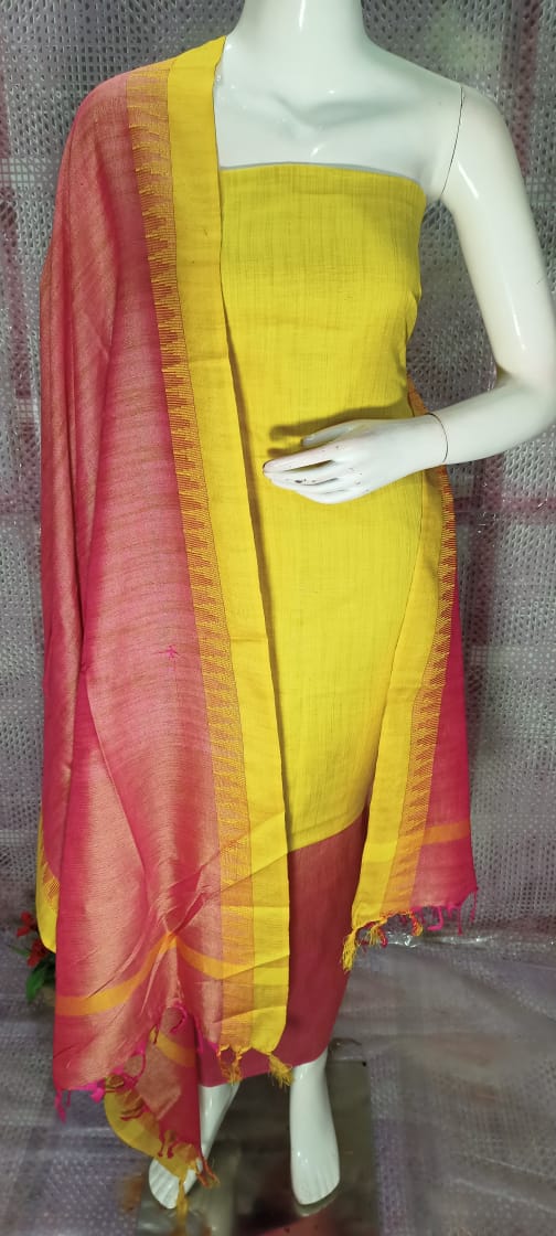 Cotton Dupion Silk Unstitched Dress Material SUD13