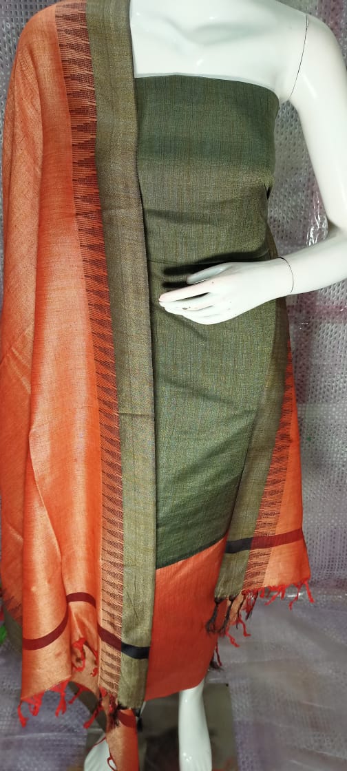 Cotton Dupion Silk Unstitched Dress Material SUD14