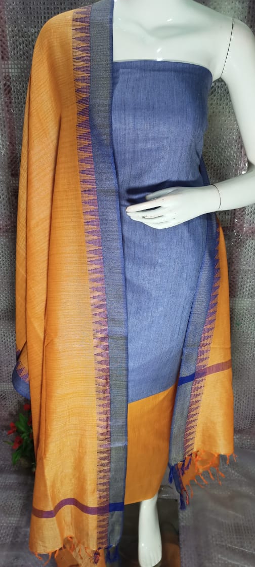 Cotton Dupion Silk Unstitched Dress Material SUD15