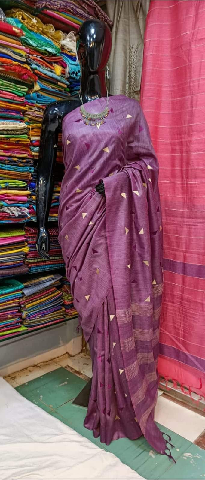 Katan Silk Saree With Beautiful Embroidery Work KSB01