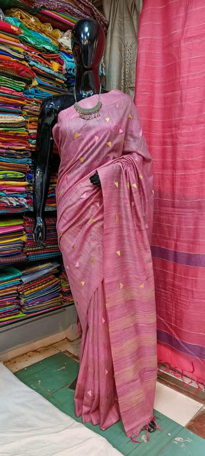 Katan Silk Saree With Beautiful Embroidery Work KSB06